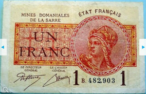 1 franc Mines domaniales de la Sarre type 1920