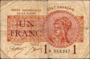 1 franc Mines domaniales de la Sarre type 1920