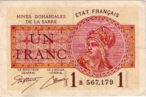 1 franc Mines domaniales de la Sarre type 1920