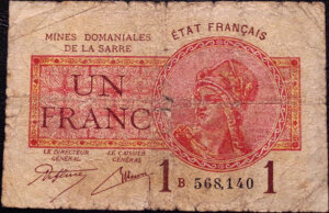 1 franc Mines domaniales de la Sarre type 1920