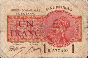 1 franc Mines domaniales de la Sarre type 1920