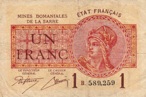 1 franc Mines domaniales de la Sarre type 1920