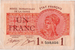 1 franc Mines domaniales de la Sarre type 1920