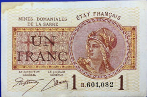 1 franc Mines domaniales de la Sarre type 1920