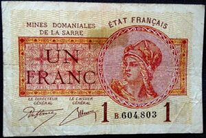 1 franc Mines domaniales de la Sarre type 1920