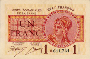 1 franc Mines domaniales de la Sarre type 1920