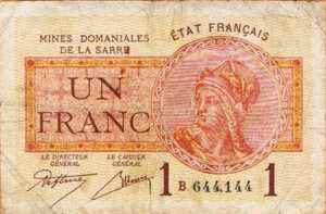 1 franc Mines domaniales de la Sarre type 1920