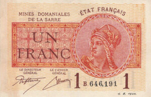 1 franc Mines domaniales de la Sarre type 1920