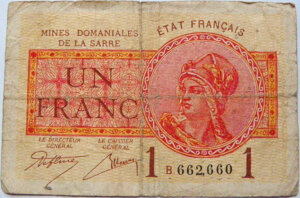 1 franc Mines domaniales de la Sarre type 1920