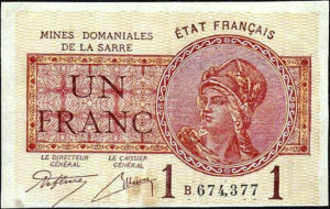 1 franc Mines domaniales de la Sarre type 1920