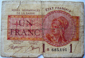 1 franc Mines domaniales de la Sarre type 1920