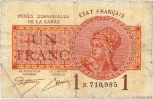 1 franc Mines domaniales de la Sarre type 1920