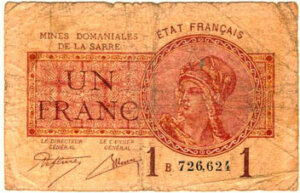 1 franc Mines domaniales de la Sarre type 1920