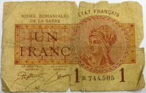 1 franc Mines domaniales de la Sarre type 1920