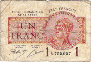 1 franc Mines domaniales de la Sarre type 1920