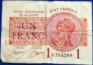 1 franc Mines domaniales de la Sarre type 1920