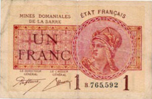 1 franc Mines domaniales de la Sarre type 1920