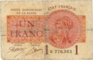 1 franc Mines domaniales de la Sarre type 1920