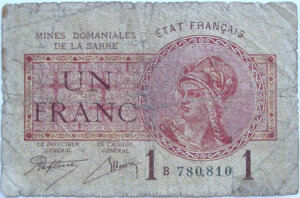 1 franc Mines domaniales de la Sarre type 1920