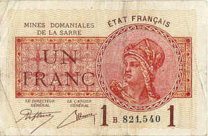 1 franc Mines domaniales de la Sarre type 1920