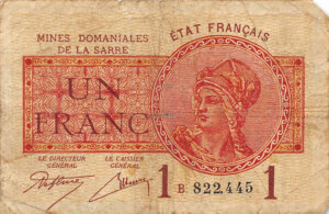 1 franc Mines domaniales de la Sarre type 1920