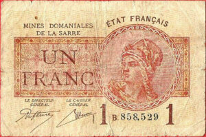 1 franc Mines domaniales de la Sarre type 1920