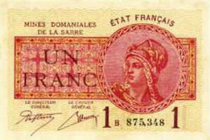 1 franc Mines domaniales de la Sarre type 1920