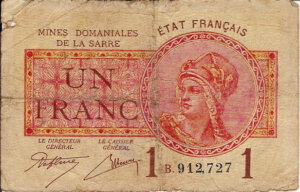 1 franc Mines domaniales de la Sarre type 1920