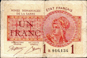 1 franc Mines domaniales de la Sarre type 1920