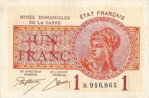 1 franc Mines domaniales de la Sarre type 1920