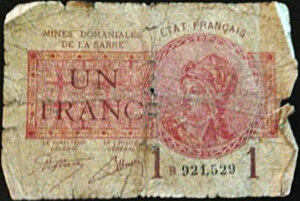 1 franc Mines domaniales de la Sarre type 1920