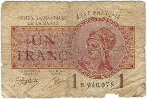 1 franc Mines domaniales de la Sarre type 1920