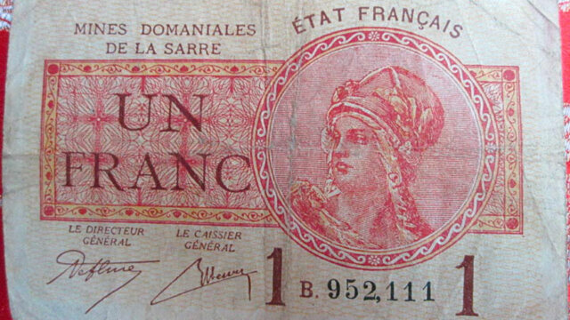 1 franc Mines domaniales de la Sarre type 1920