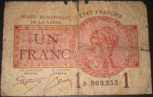 1 franc Mines domaniales de la Sarre type 1920