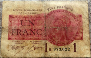 1 franc Mines domaniales de la Sarre type 1920