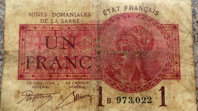 1 franc Mines domaniales de la Sarre type 1920