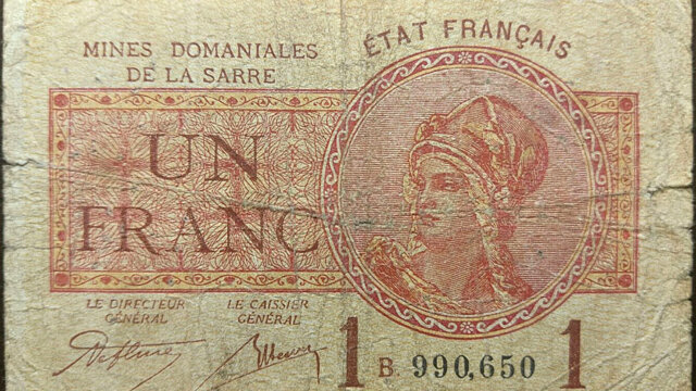 1 franc Mines domaniales de la Sarre type 1920