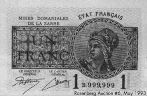 1 franc Mines domaniales de la Sarre type 1920