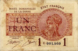 1 franc Mines domaniales de la Sarre type 1920