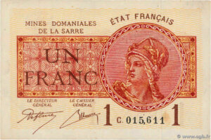 1 franc Mines domaniales de la Sarre type 1920