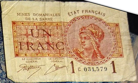 1 franc Mines domaniales de la Sarre type 1920