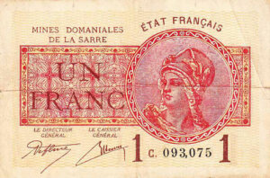 1 franc Mines domaniales de la Sarre type 1920