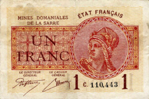 1 franc Mines domaniales de la Sarre type 1920