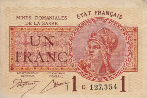 1 franc Mines domaniales de la Sarre type 1920