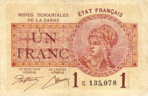 1 franc Mines domaniales de la Sarre type 1920