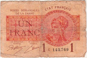 1 franc Mines domaniales de la Sarre type 1920