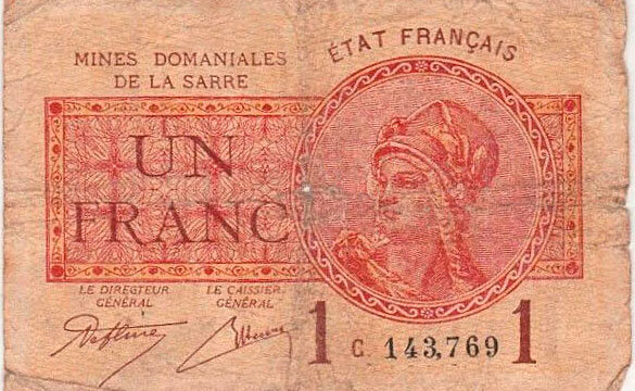 1 franc Mines domaniales de la Sarre type 1920