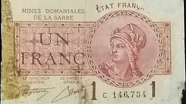 1 franc Mines domaniales de la Sarre type 1920