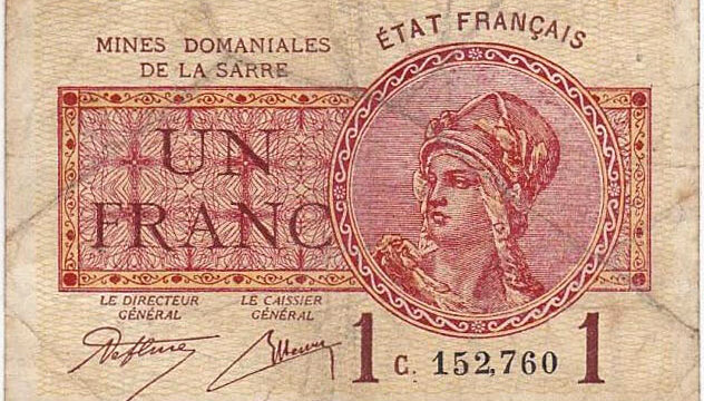 1 franc Mines domaniales de la Sarre type 1920