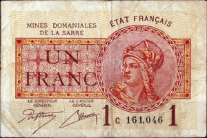 1 franc Mines domaniales de la Sarre type 1920